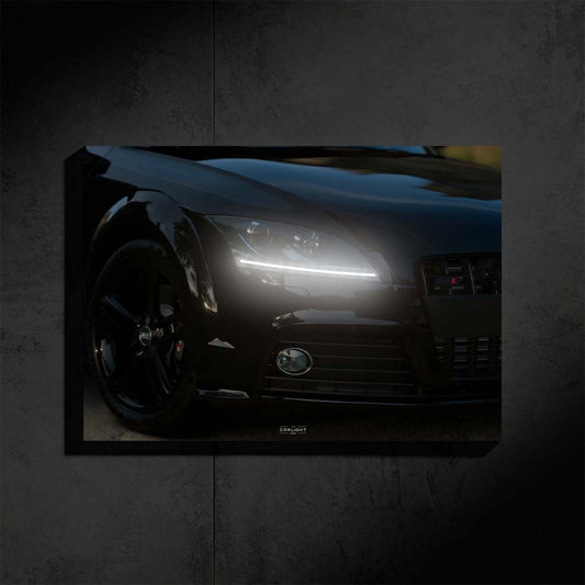 Poster NÉON Audi TTS noir (LED blanche) - Fan Edition