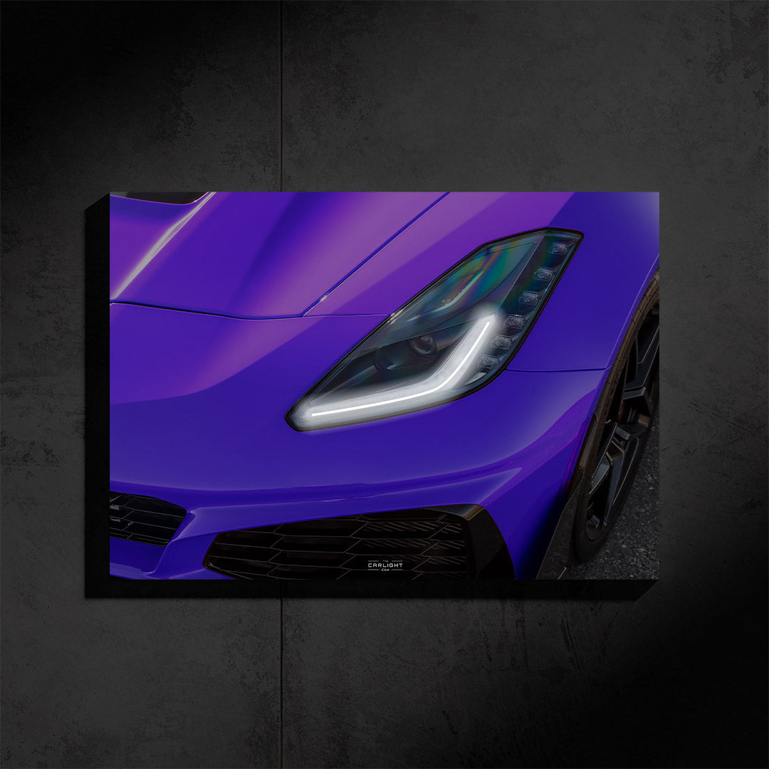 Poster NÉON Chevrolet C7 ZR1 (LED blanche) - Première Edition
