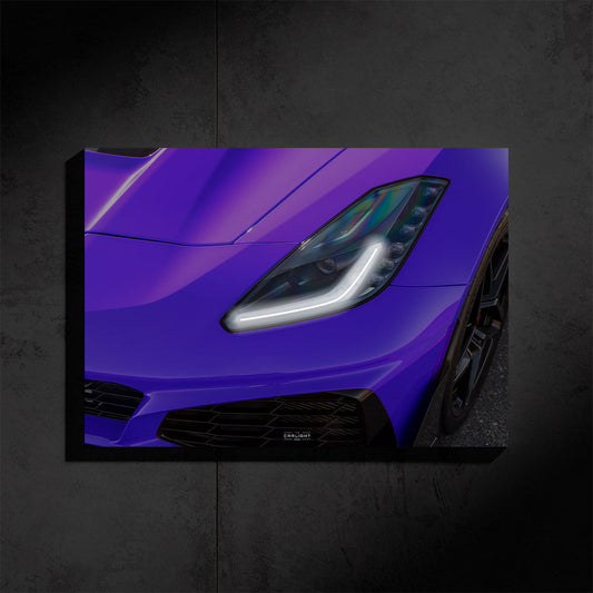 Poster NÉON Chevrolet C7 ZR1 (LED blanche) - Première Edition