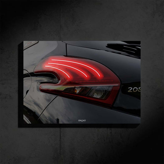 Poster NÉON Peugeot 208 (LED rouge) - Fan Edition